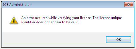 ICE error message
